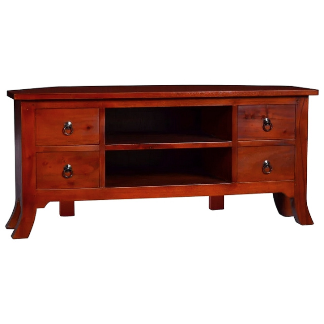 Solid Mahogany Shaker Mission TV Stand Cabinet